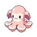 Pixel-art dumbo octopus