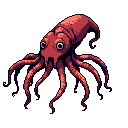 Pixel-art giant squid